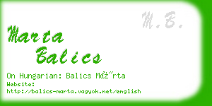 marta balics business card